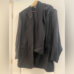 Vintage Dolce and Gabbana Men's Black Pinstripe Blazer